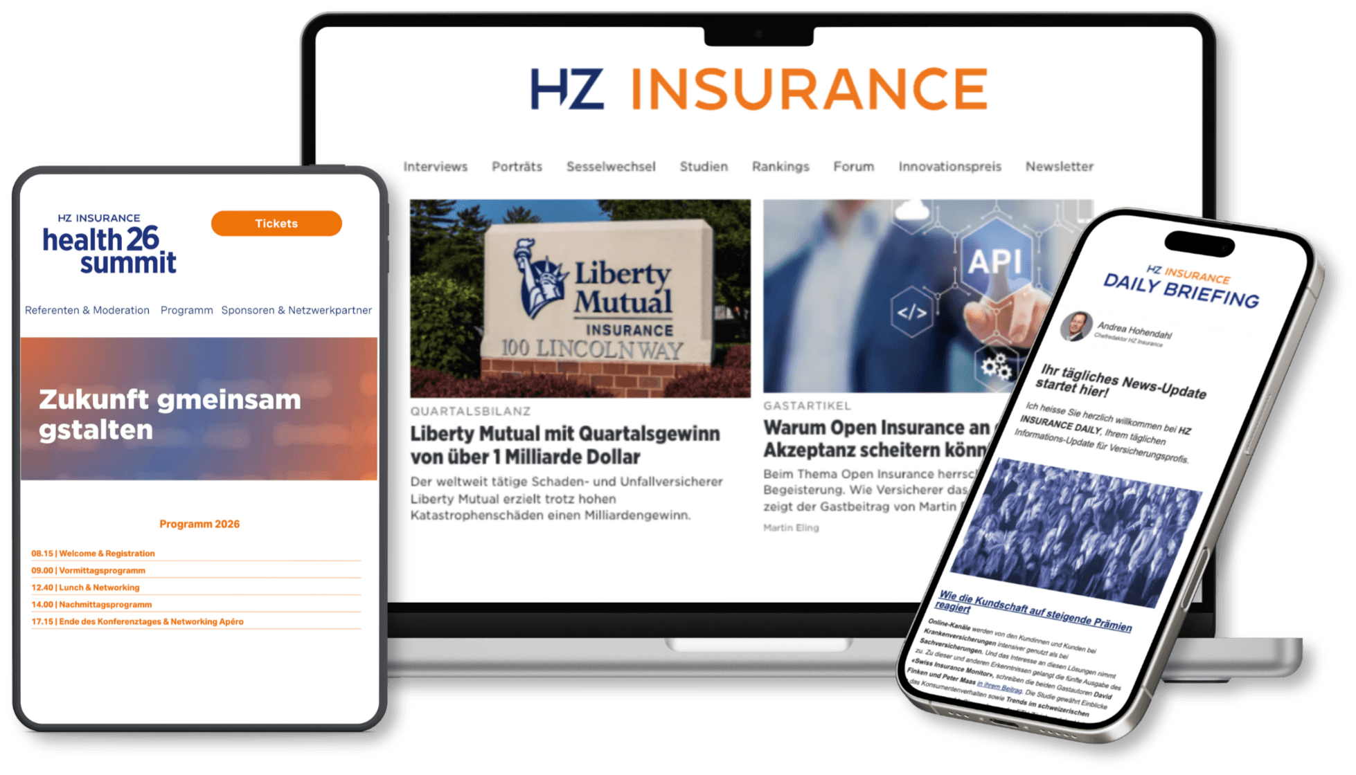 Hz Insurance <h2>HZ Insurance – Wissen, das weiterbringt</h2>
<p><br>Aktuelle Trends, relevante Innovationen und fundierte Analysen aus der Schweizer Versicherungsbranche – für informierte Entscheidungen mit Weitblick.<br><br>HZ Insurance bietet unabhängigen Qualitätsjournalismus und praxisrelevante Informationen für Fach- und Führungskräfte der Schweizer Versicherungswirtschaft.</p>
<ul>
<li>Fundierte, sachliche und faktenbasierte Berichterstattung</li>
<li>Exklusive Newsletter mit den wichtigsten Brancheninformationen auf einen Blick</li>
<li>Upload-Service für Medienmitteilungen</li>
<li>Spezialisierte Jobplattform für die Versicherungsbranche</li>
<li>Attraktive Vergünstigungen für HZ Insurance Events</li>
</ul>
<p><a href="https://www.hzinsurance.ch/angebot/abo-angebote/w9yng3x" target="_blank" rel="noopener">Mehr erfahren</a></p>